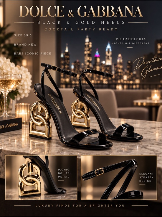 Dolce & Gabbana Shoes - Dolce & Gabbana Black and Gold Heels